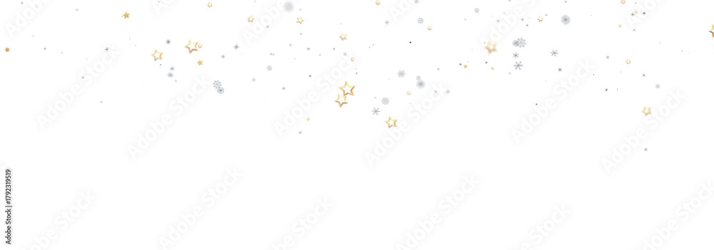 Fototapeta premium Beautiful image of gold and silver stars falling on white. Perfect for holidays!