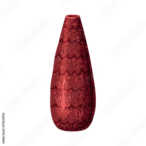 Brown Vase as Pottery and Ceramic Tableware and Crockery Vector Illustration