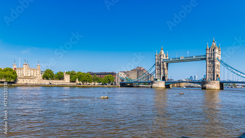 Tower of London and Tower Bridge in London, England