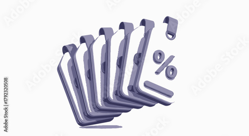 Gradient Stack Tags Icon Set for Black Friday Vector Illustration