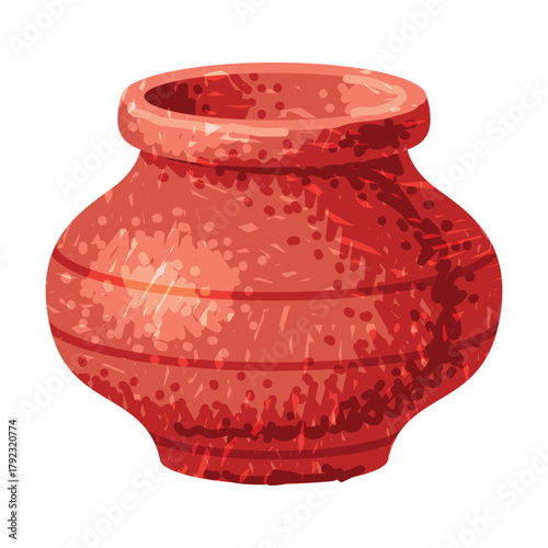 Brown Vase as Pottery and Ceramic Tableware and Crockery Vector Illustration