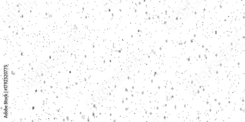 Terrazzo flooring interior grain vintage paint smooth design. Vector grunge dirty vintage wall overlay noise old wall black and white terrazzo granite floor structure distressed texture background.	