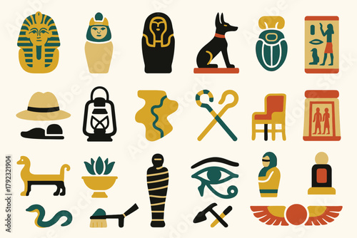 Ancient Egyptian Symbols and Artifacts Collection