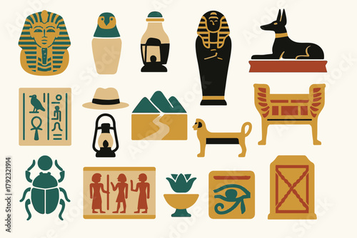 Ancient Egyptian Symbols and Artifacts Collection