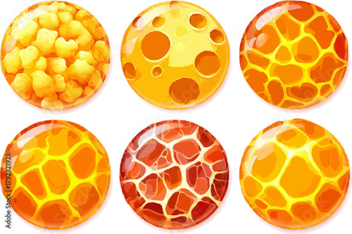 Bubbling Bread Bites: A Whimsical Collection of Textured Food Icons