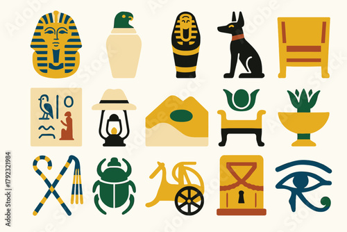 Ancient Egyptian Symbols and Artifacts Collection
