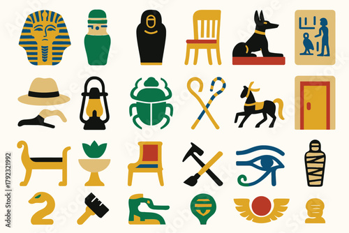 Ancient Egyptian Symbols and Artifacts Collection