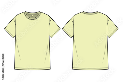 Short sleeve t shirt mockup template vector design technical illustration.