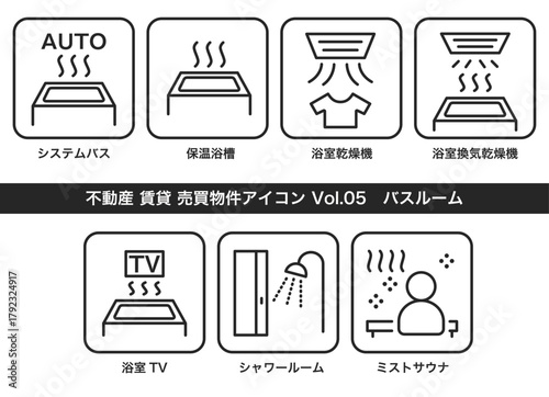 不動産 物件アイコン Vol.05　バスルーム
