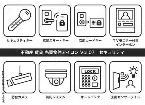 不動産 物件アイコン Vol.07　セキュリティ