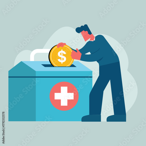 Saving for retirement and aiming for health. Stock Illustration