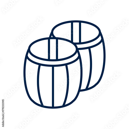 Wood Barrel vector illustration icon design trendy
