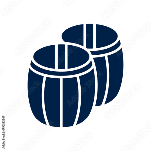 Wood Barrel vector illustration icon design trendy