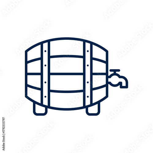 Wood Barrel vector illustration icon design trendy