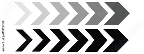 Dynamic Speed Arrow Vector Icon Set – Directional Navigation, Chevron Motion and Road Sign Symbols 