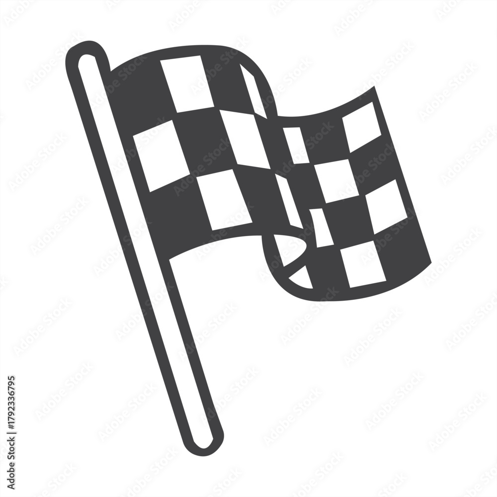 Obraz premium Racing Finish Line Success Championship Flag Icon Symbol Win Motorsport Event Competition Victory Checkered Design