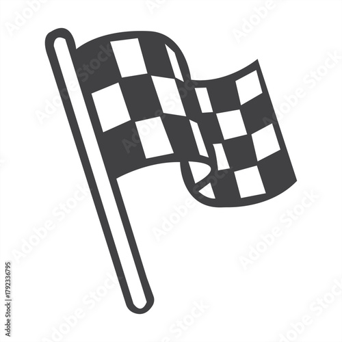 Racing Finish Line Success Championship Flag Icon Symbol Win Motorsport Event Competition Victory Checkered Design