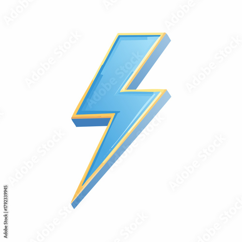Cartoon lightning. Thunder bolt blue strikes, glowing electric hit effect, comic thunderbolt, Magic power game elements.