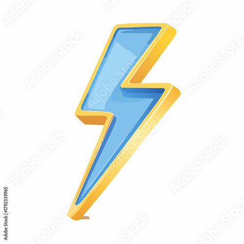 Cartoon lightning. Thunder bolt blue strikes, glowing electric hit effect, comic thunderbolt, Magic power game elements.