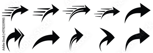 Air Flow Arrow Icons Set – Lightweight Vector Arrows for Motion and Direction 