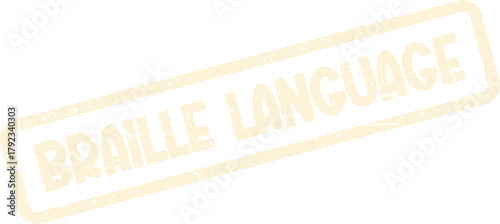 Braille Language Beige Distressed Rubber Stamp for Communication and Educational Resources