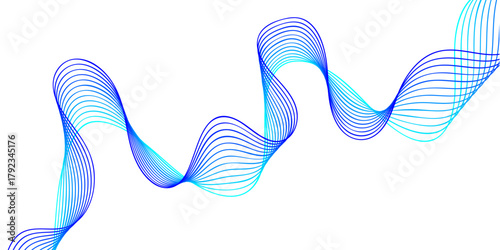 Vector illustration design of a tooth, flip flops, and toothbrushes with blue line art motion waves pattern backdrop