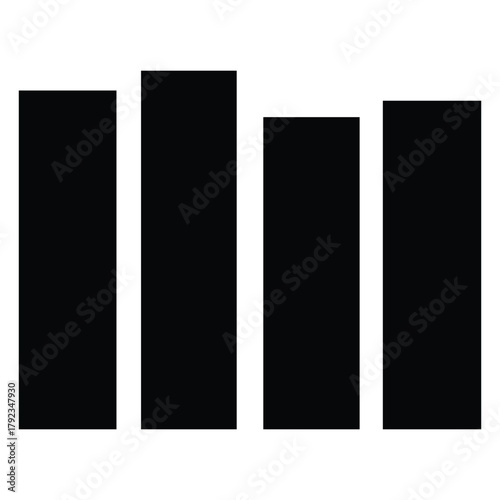 Downward Trend Arrow Icon – Falling Bar Chart, Business Loss & Decrease Concept. 
