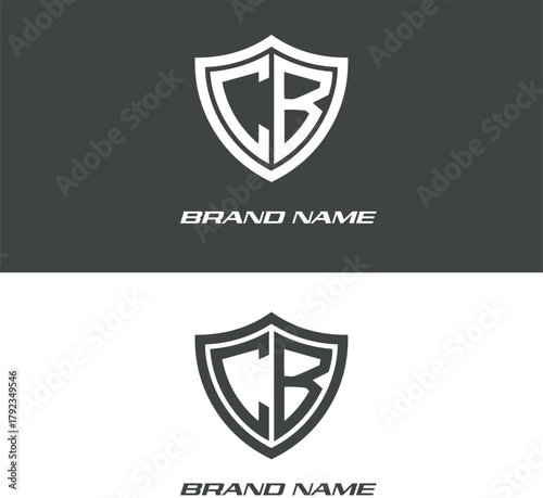 Letter cb logo design. creative minimal monochrome monogram symbol