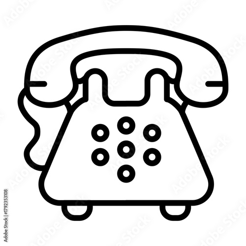 Telephone icon vector image. Can be used for Retro.
