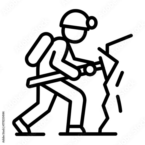 Caving icon vector image. Can be used for Adventure.