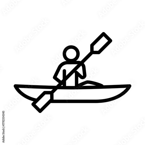 Kayaking icon vector image. Can be used for Adventure.