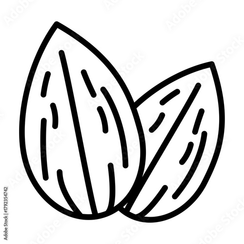 Almonds icon vector image. Can be used for Nutrition.
