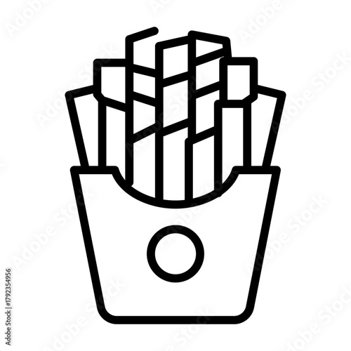 Fries icon vector image. Can be used for Nutrition.