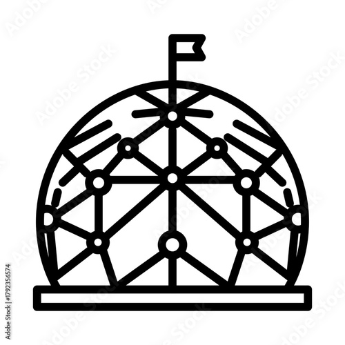 Geodesic Dome icon vector image. Can be used for Trekking.