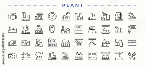 Plant icon set. Agro thin icons set. Outline icons in linear style. Farm modern icon set. Editable stroke. Vector collection.