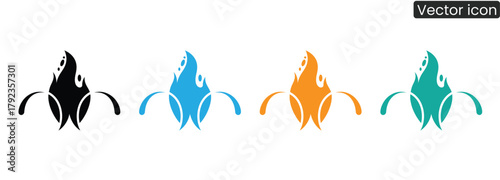 Bold flame icons burst with vibrant energy, ideal for branding, web design, and creative projects. Use these dynamic symbols to ignite passion and innovation today!