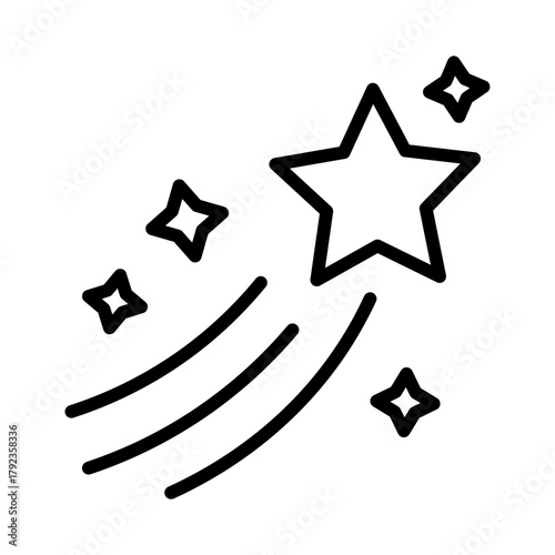 Shooting Star icon vector image. Can be used for Carnival.