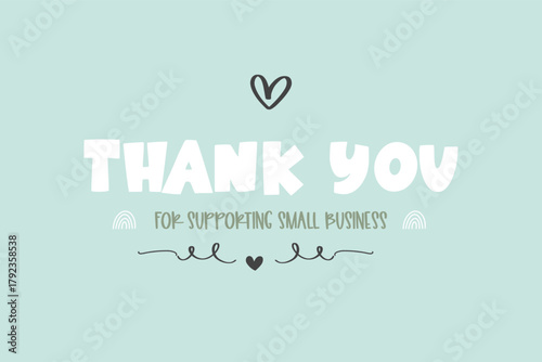thank you card design with modern typography and decorative elements. Perfect for expressing gratitude for gifts, support, or purchases. Ideal for small businesses, weddings, celebrations, or everyday