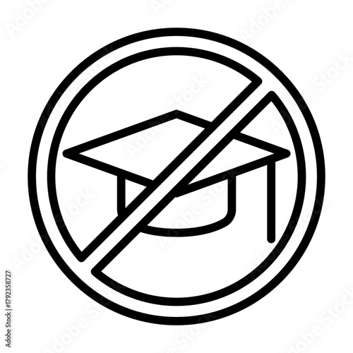 No Education icon vector image. Can be used for Homeless.