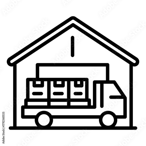 Warehouse icon vector image. Can be used for Supply Chain.