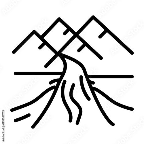 Ski Run icon vector image. Can be used for Ski Resort.