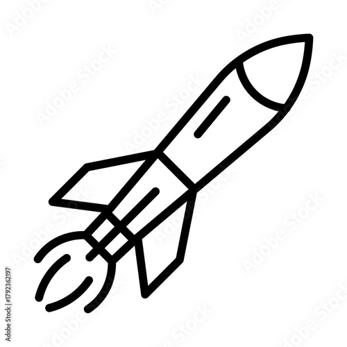 Missile icon vector image. Can be used for Shooting.