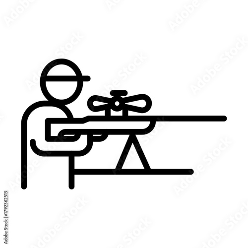 Shooting in standing position icon vector image. Can be used for Shooting.
