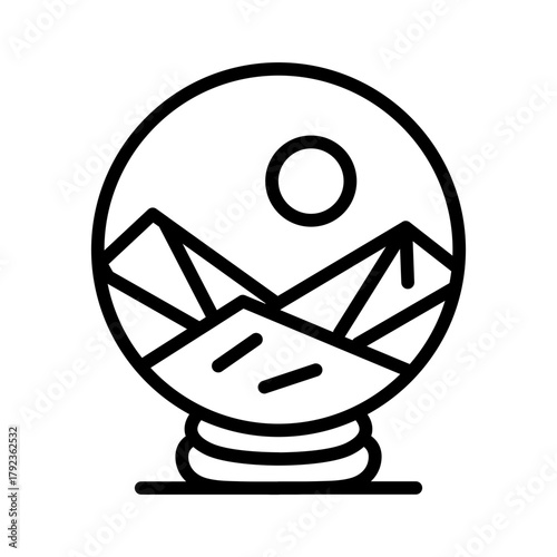Crystal Ball icon vector image. Can be used for Fairytale.
