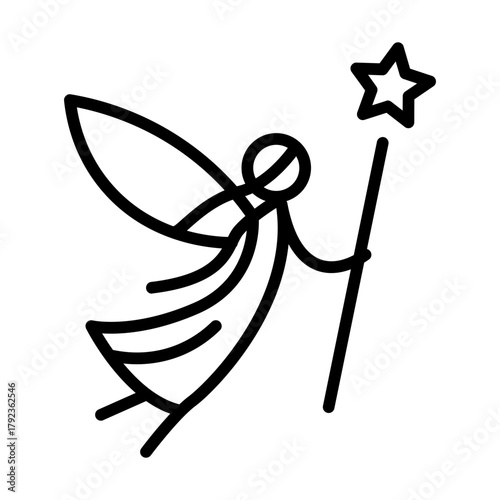 Fairy icon vector image. Can be used for Fairytale.