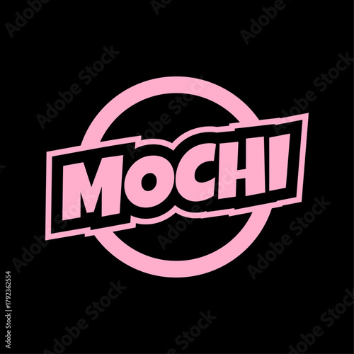 Mochi logo vector illustration template black and white