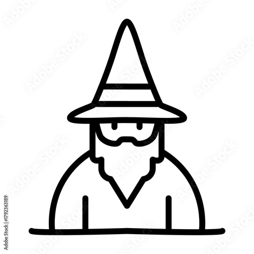 Wizard icon vector image. Can be used for Fairytale.