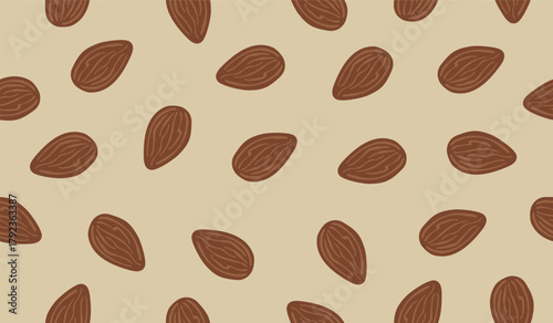 Cute almond seamless pattern background