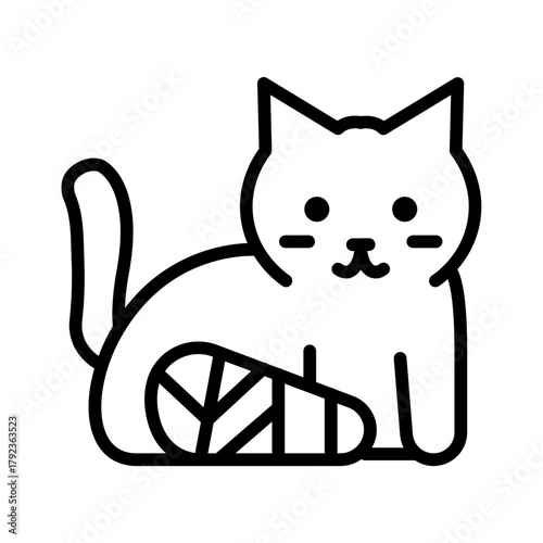 Injured Cat icon vector image. Can be used for Veterinary.