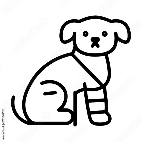 Injured Dog icon vector image. Can be used for Veterinary.